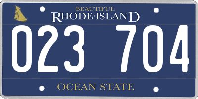 RI license plate 023704