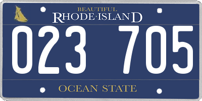 RI license plate 023705