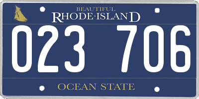 RI license plate 023706