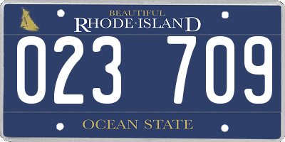 RI license plate 023709
