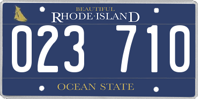 RI license plate 023710