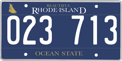 RI license plate 023713