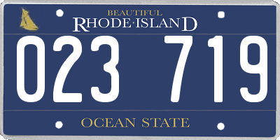 RI license plate 023719