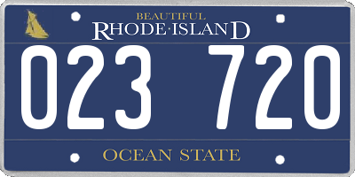 RI license plate 023720