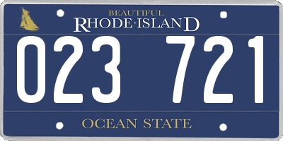 RI license plate 023721