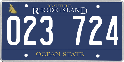 RI license plate 023724