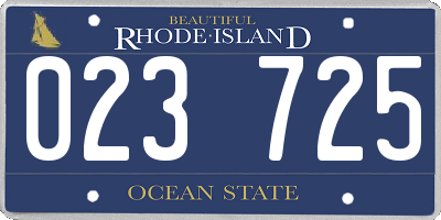 RI license plate 023725