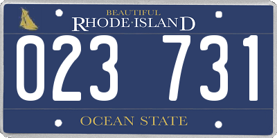 RI license plate 023731