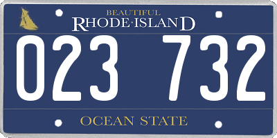 RI license plate 023732