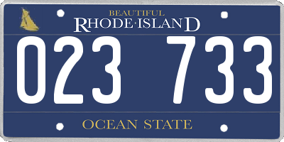RI license plate 023733