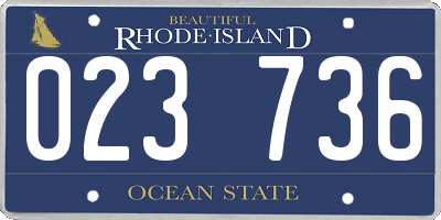 RI license plate 023736