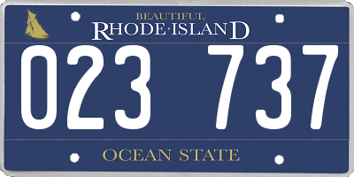 RI license plate 023737