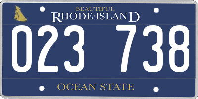 RI license plate 023738