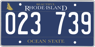 RI license plate 023739