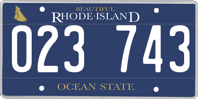 RI license plate 023743