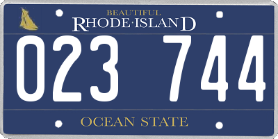 RI license plate 023744