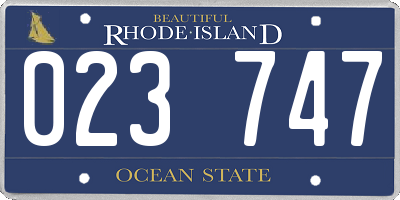 RI license plate 023747