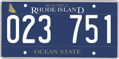 RI license plate 023751