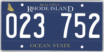 RI license plate 023752