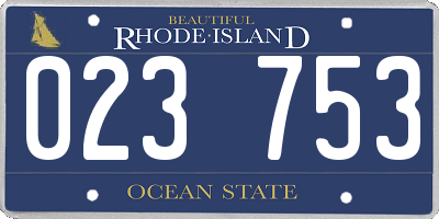 RI license plate 023753