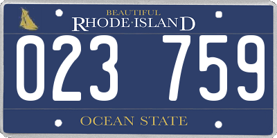 RI license plate 023759