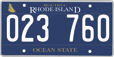 RI license plate 023760