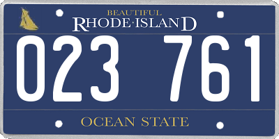 RI license plate 023761