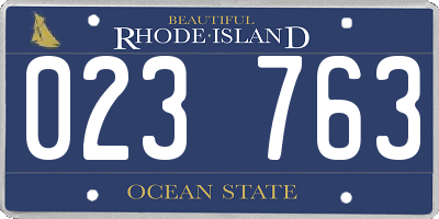 RI license plate 023763