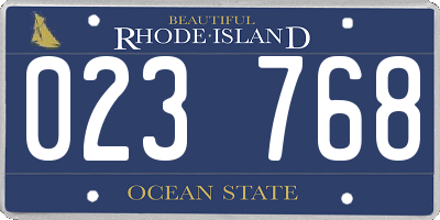 RI license plate 023768