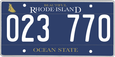 RI license plate 023770