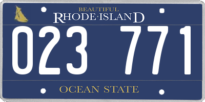 RI license plate 023771