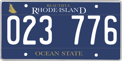 RI license plate 023776