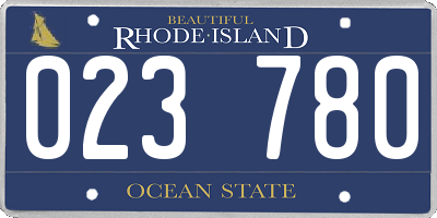 RI license plate 023780