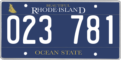 RI license plate 023781