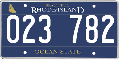 RI license plate 023782