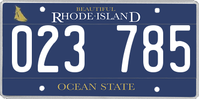 RI license plate 023785