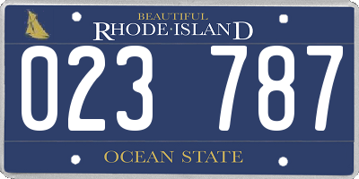 RI license plate 023787