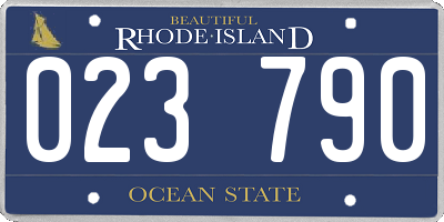 RI license plate 023790