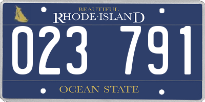 RI license plate 023791