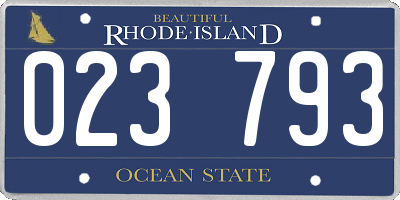 RI license plate 023793