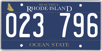 RI license plate 023796