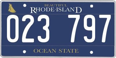 RI license plate 023797