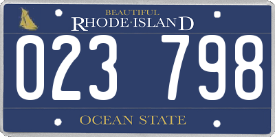RI license plate 023798