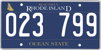 RI license plate 023799