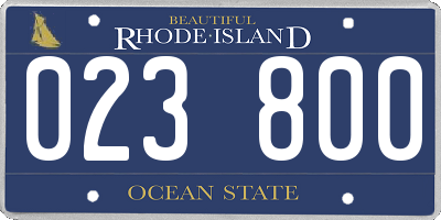 RI license plate 023800