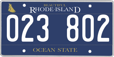 RI license plate 023802