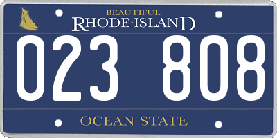 RI license plate 023808