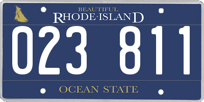 RI license plate 023811