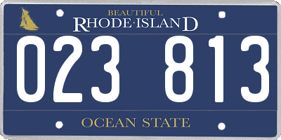 RI license plate 023813