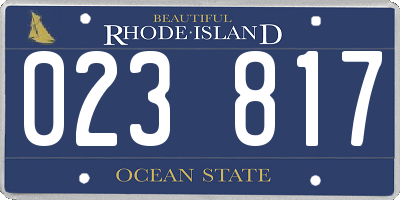 RI license plate 023817